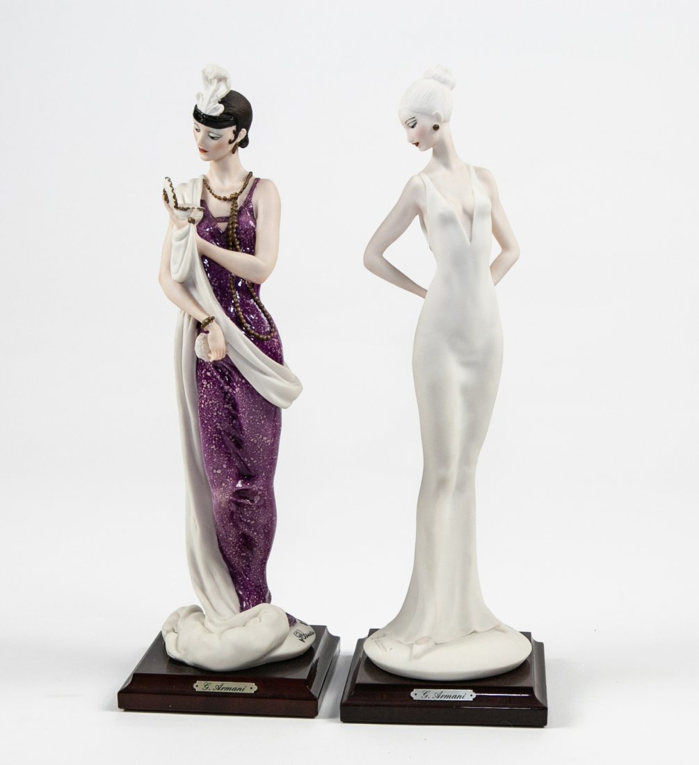 TWO GIUSEPPE ARMANI PORC FIGURES OF ELEGANT LADIES (1 of 5)