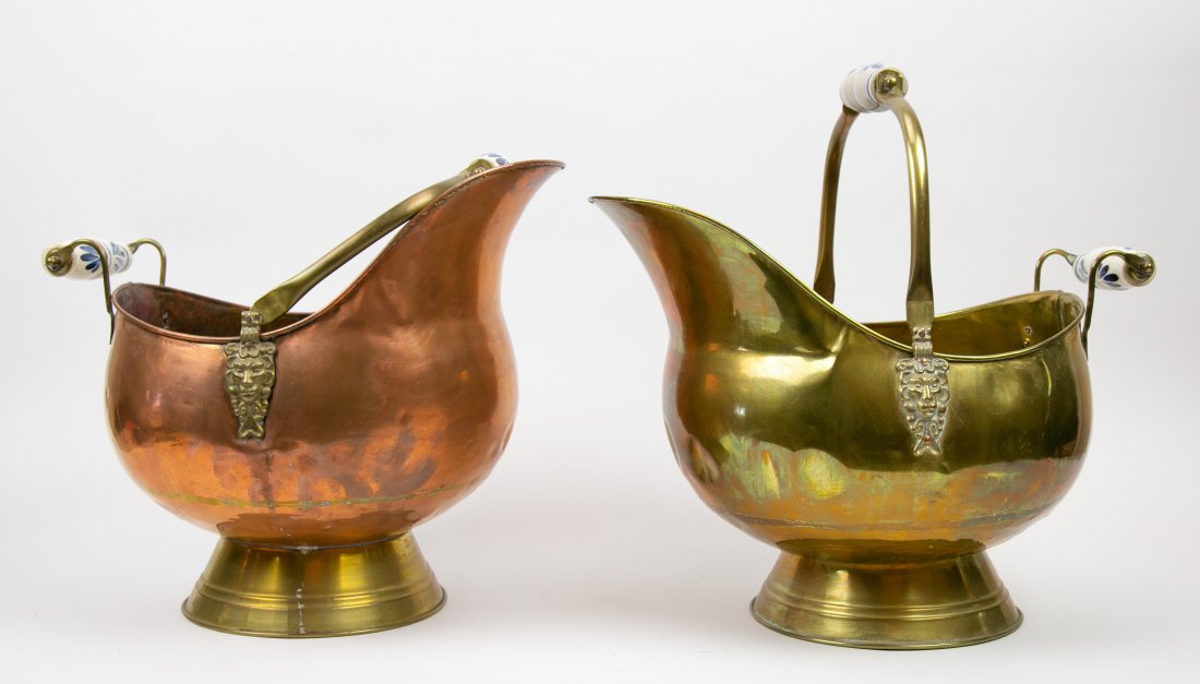 TWO DUTCH COPPER AND BRASS COAL BINS (1 of 6)