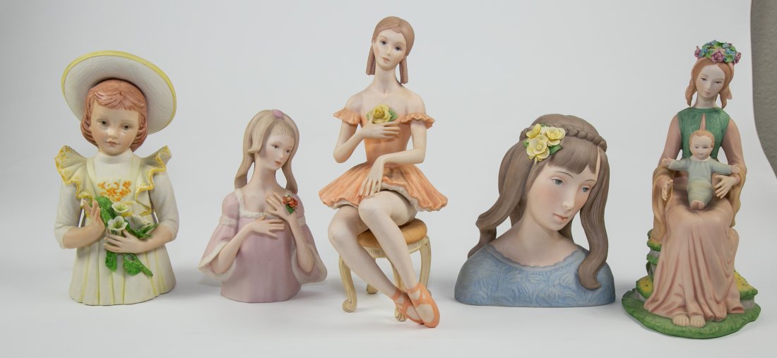 FIVE CYBIS PORCELAIN FIGURES / TORSOS OF MAIDENS (1 of 15)