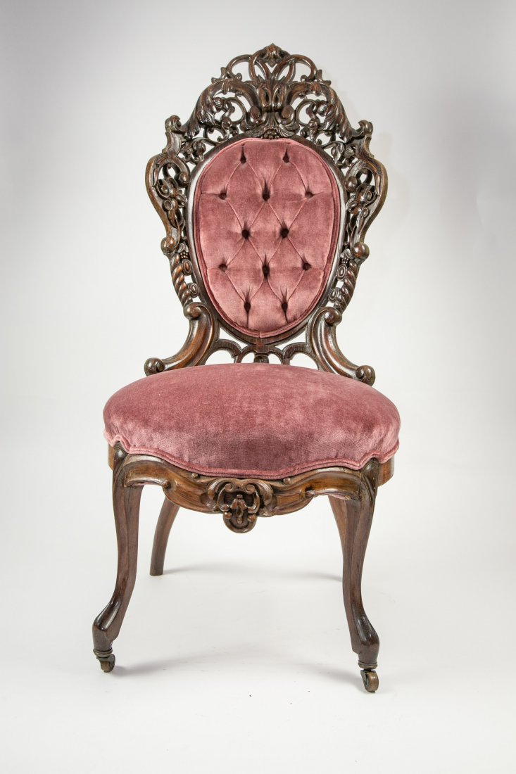 PAIR OF AMERICAN ROCOCO LAMINATED WOOD SIDE CHAIRS (1 of 3)