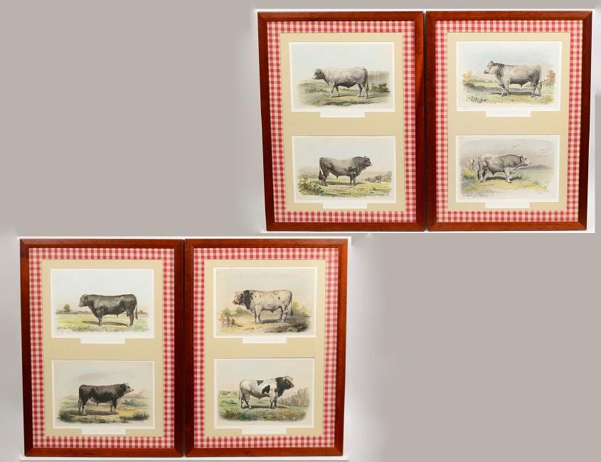 GROUP OF FOUR FRENCH 19th CENTURY COLORED PRINTS (1 of 11)