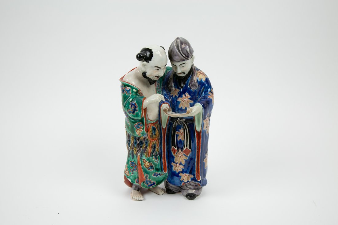 CHINESE ENAMEL DECORATED PORCELAIN FIGURAL GROUP (1 of 2)