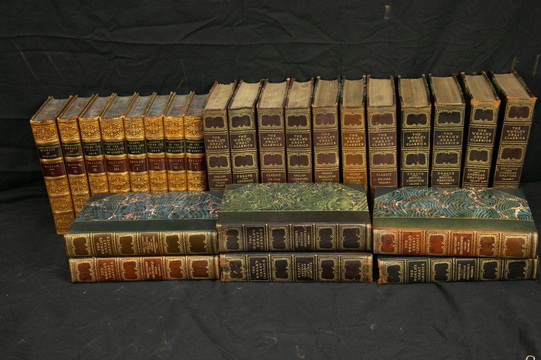 TWENTY FIVE ASSORTED LEATHER BOUND BOOKS (1 of 4)