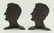 PAIR PATINATED CAST METAL BOOKENDS, LINCOLN IN PROFILE - 3