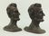PAIR PATINATED CAST METAL BOOKENDS, LINCOLN IN PROFILE - 4