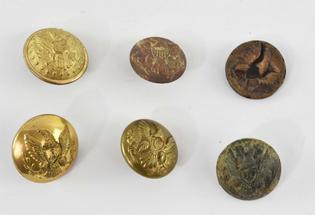SIX CIVIL WAR ERA UNION BUTTONS