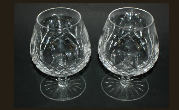 Pair of Irish Waterford Crystal Large Lismore Pa