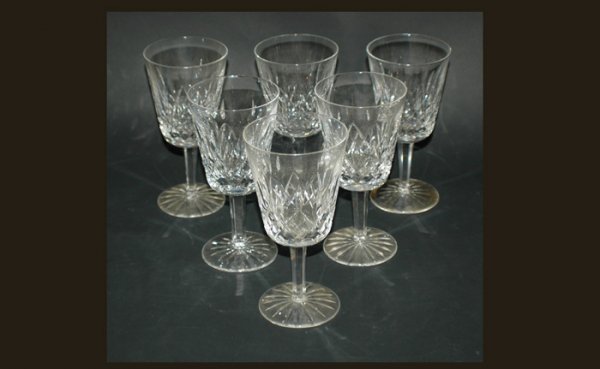 Set of Six Irish Waterford Crystal Lismore Patter