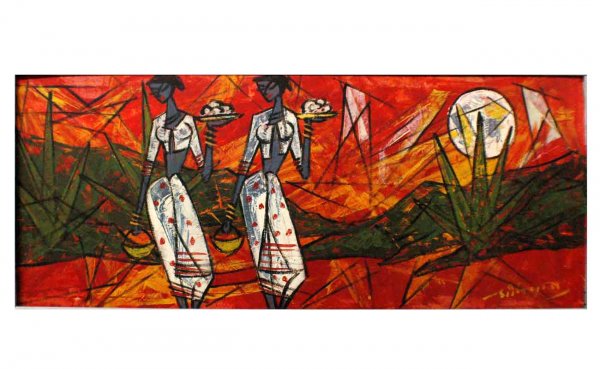 Asian Indian Painting, 20th Century, Two Native W