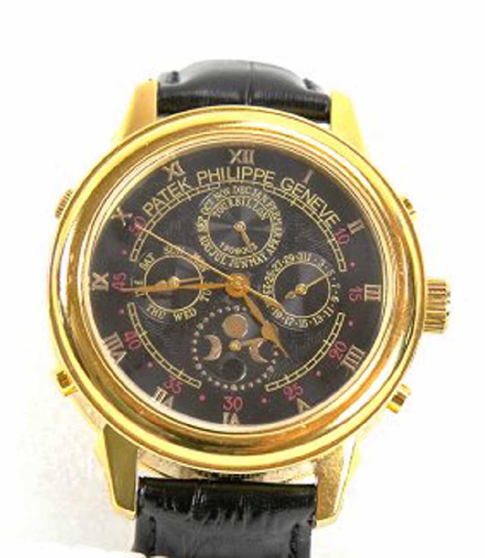 SKY-MOON TOURBILLON: A Russian-made copy of a Patek Philippe Mans watch. (Cond: appears good, not open to inspect working order or quality of movement)