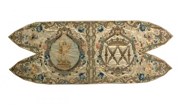 18th-19th Century Religious Panel with Standing Ch