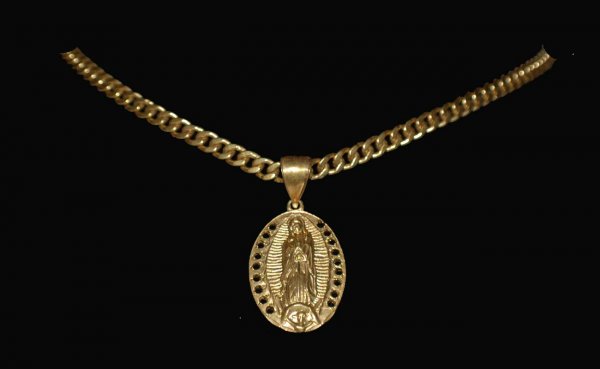 14kt Gold Necklace with a Gold Pendant of the Mado