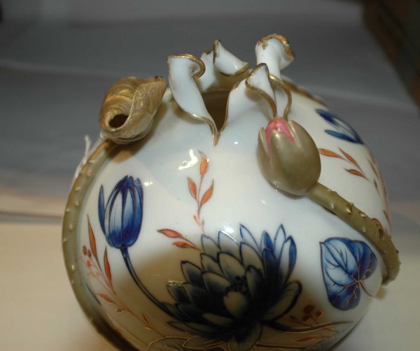 American Ott & Brewer Belleek Globular Hand Painte - 3