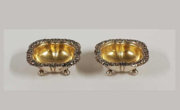 Tiffany & Co. Sterling Silver Repousse Footed Salt