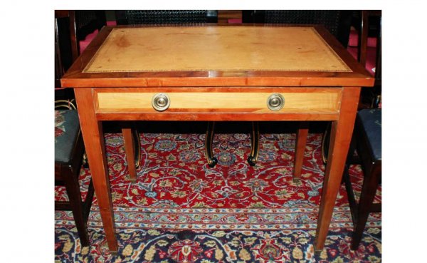 French Directoire Leather Top Desk with single dra
