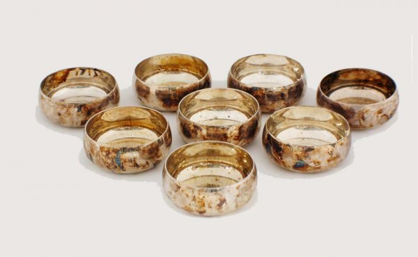 8 Christofle France Silverplated Soup Bowls 