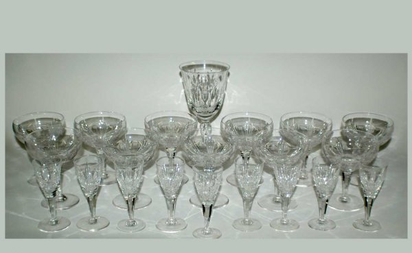 Grouping of 21 Stuart English Cut Crystal 'St Jone