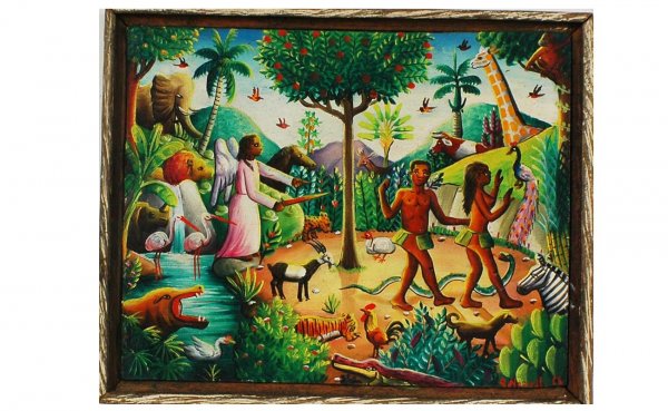 G. Norvil Haitian Garden of Eden Painting.