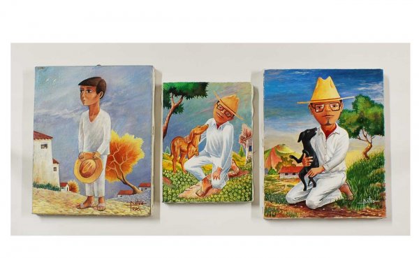 3 Paintings by Pedro Eugino Estrada. Estate of Tan