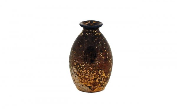 Feguy? French Small Iridescent Pottery Vase. Stamp