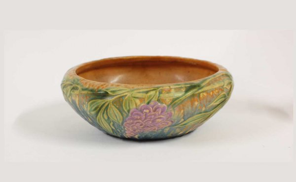 Vintage Roseville Art Pottery Bowl with Incurving