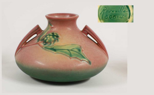 Vintage Roseville Art Pottery Squat Two-Handled Va