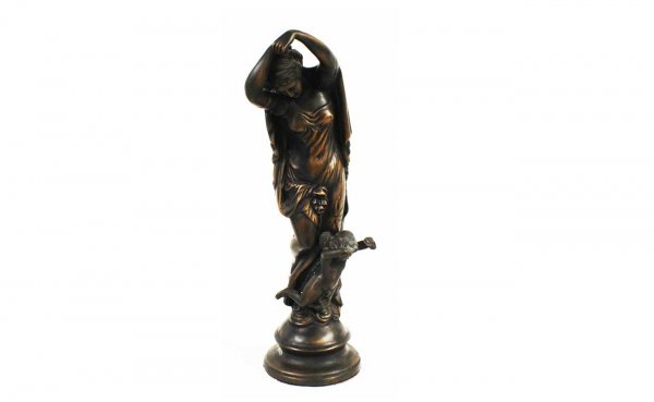 Bronze Classically Robed Maiden with Uplifted Arms