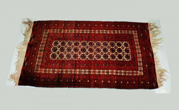 Bokhara Carpet. 92" l x 47" w. Very good conditio