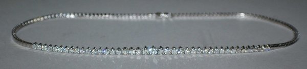 Ladies 14kt White Gold and Diamond Tennis Necklace