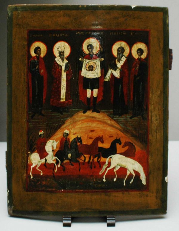 Russian Wood Icon, 19th Century of the Archangel M
