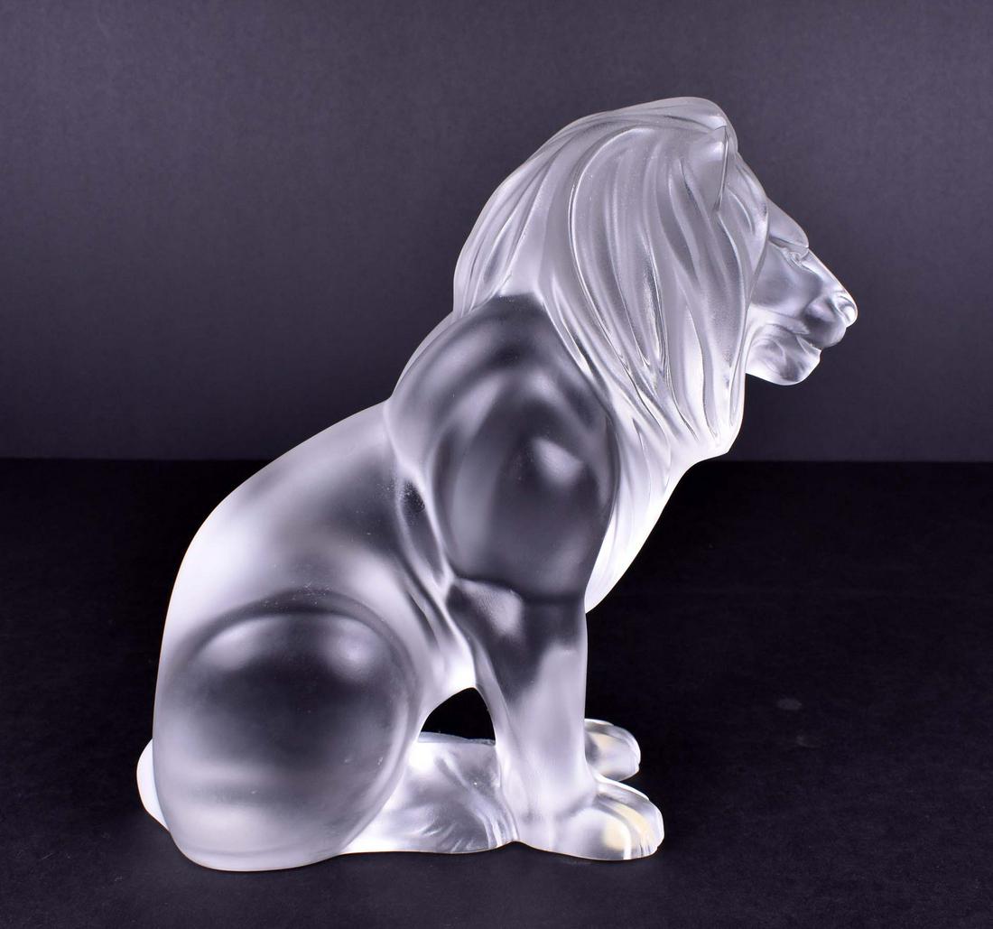 【極美品 廃番】ラリック Lalique LION クリスタル ライオン Lalique Frosted Glass Lion