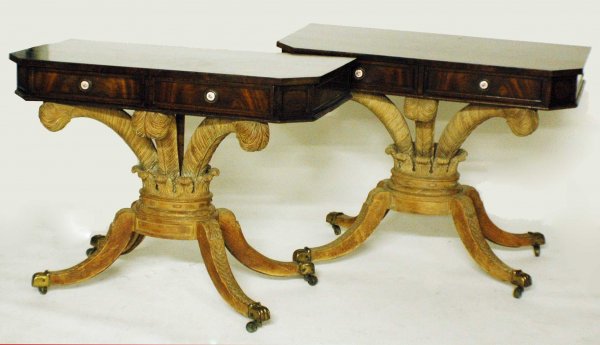 PAIR OF GEORGE III STYLE CONSOLE TABLES