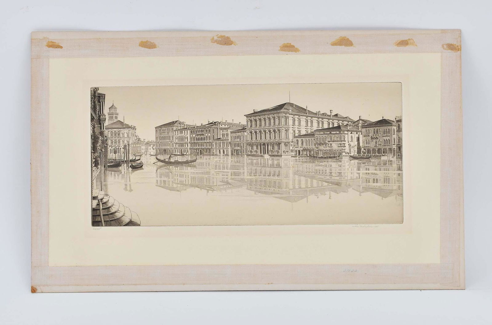 JOHN TAYLOR ARMS (American. 1887-1953): Venetian Mirror (The Grand Canal, Venice), 1935. From the Italian Series Portfolio, # 27. Signed, dated in pencil l/l margin, l/l margin inscribed Ed. 100 with Roman numeral II. Etching on Cream Wove