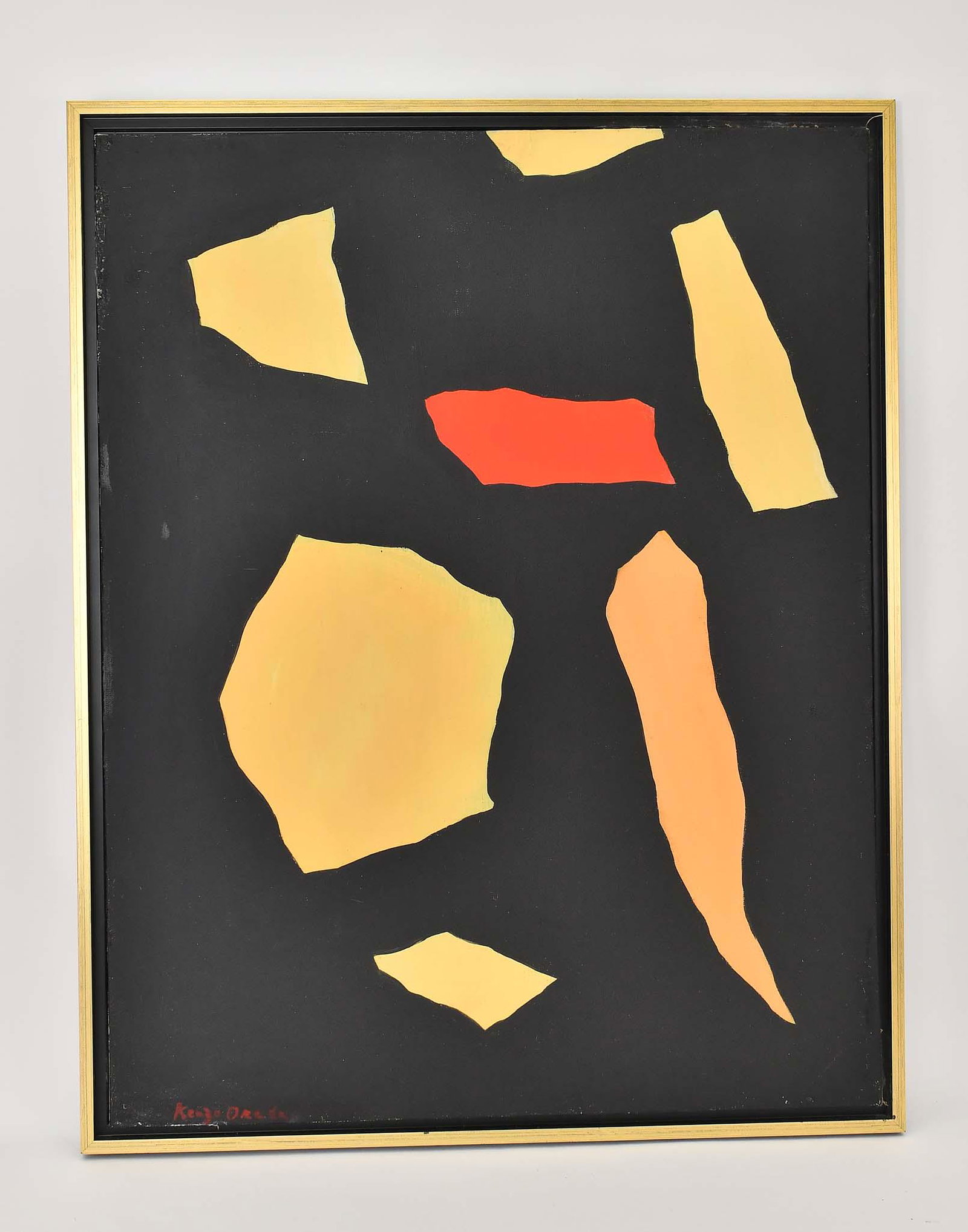 KENZO OKADA (Japanese. 1902-1982) PAINTING: Longevity. Signed Kenzo Okada lower left. Verso titled on canvas. Bears two gallery labels from Betty Parsons Gallery, New York and Marisa Del Re Gallery, New York. Measuring 28 x 22 in. Framed 29.50 