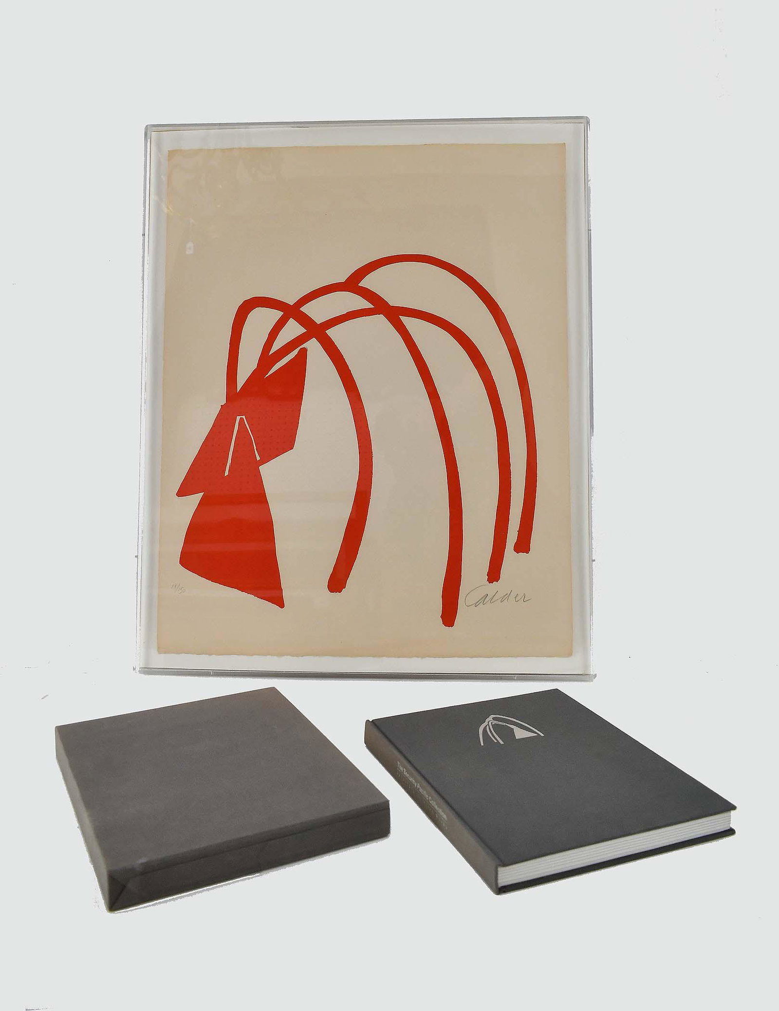 ALEXANDER CALDER (American. 1898-1976): Four Arches, 1974. Signed in pencil, numbered 18 from the numbered edition 150. Lithograph in Color. Sheet measuring 27.75 x 22.25 in., framed 31 by 25 in. (Cond: paper slightly darkened, otherwise go