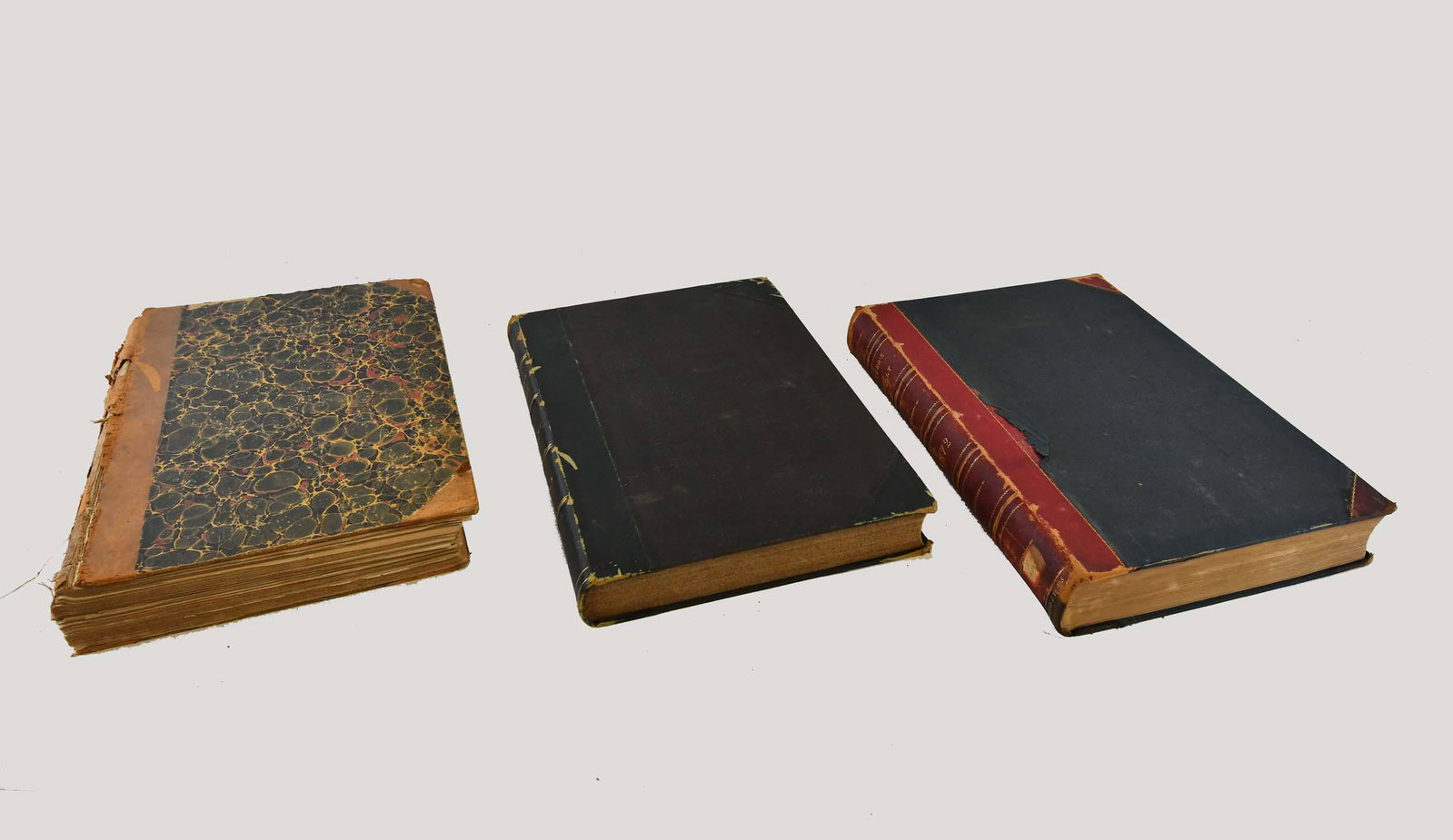 HARPERS WEEKLY THREE YEARLY VOLUMES: 1868, 1872 and 1876. (Cond: 1876 volume badly damage, broken spine, some loose pages but complete, others with some foxed, browning, dry pages)
