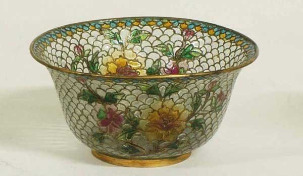 PLIQUE DU JOUR CLOISONNE ENAMEL BOWL