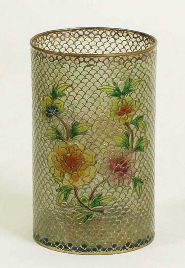 PLIQUE DU JOUR CLOISONNE ENAMEL BRUSH POT