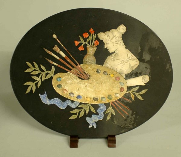 PIETRA-DURA MARBLE PLAQUE