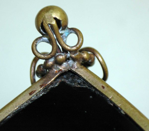 MARY GREGORY TYPE BRASS MNTD GLASS BOX - 2