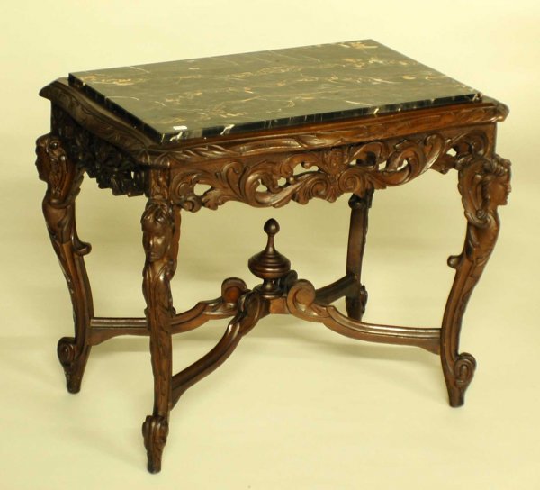 ROCOCO STYLE CARVED FRUITWOOD SIDE TABLE