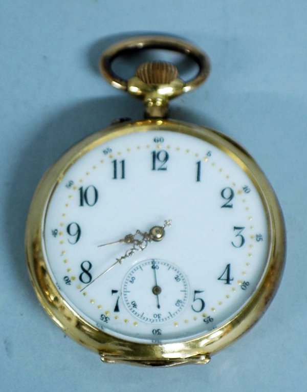 EIGHTEEN KARAT YELLOW GOLD POCKET WATCH