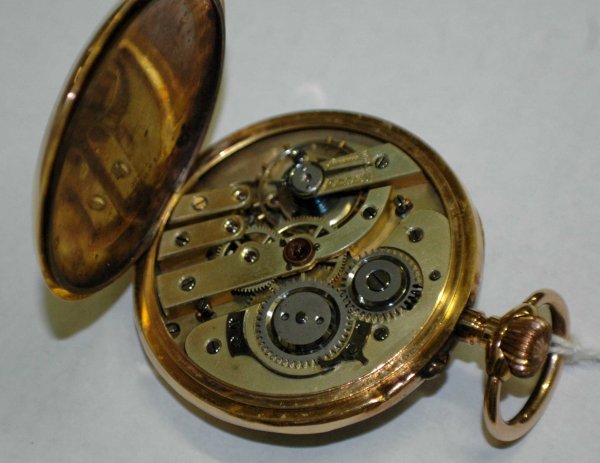 EIGHTEEN KARAT YELLOW GOLD POCKET WATCH - 3