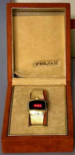 Rare 14K Pulsar Electronic Digital w/ Box and Pap: Rare Original Pulsar 14K Gold Dress Watch With 14K Gold Watch Band. Works Perfectly With Original Box and Papers. Very Good Condition. Shipping 20.00. (1000/1500)