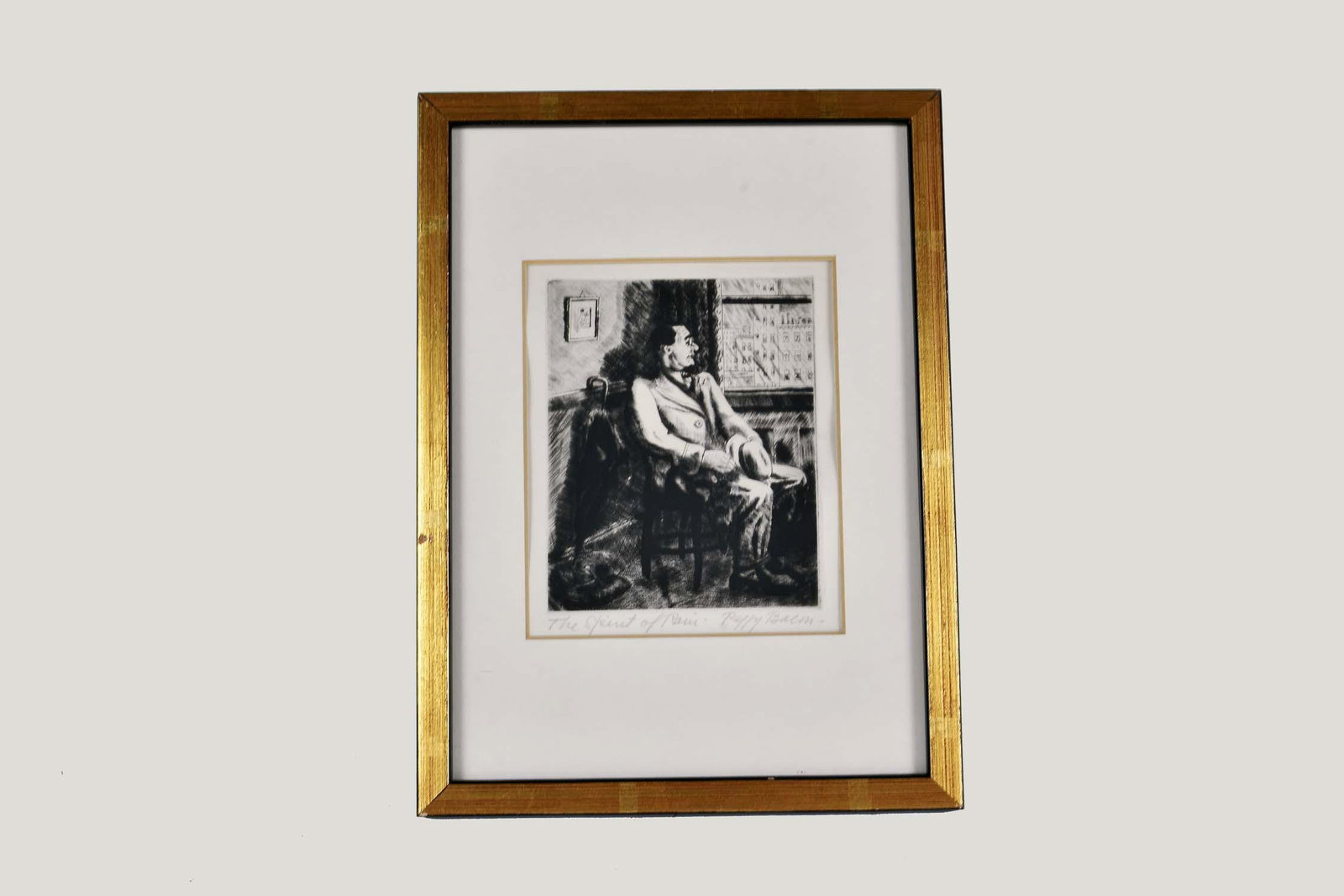 PEGGY BACON (American. 1895-1987) ETCHING: The Spirit of Rain. Signed, titled lower margin. Etching. Site measuring 5.5 by 4.5 in., overall 10.5 by 7.75 in. (Cond: good)