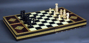 Classic Chess Board - Walnut Wood with Rounded Corners 16 in.