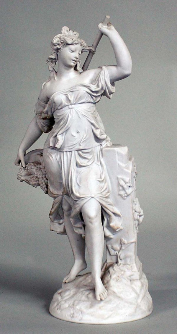 BLANC DE CHINE BISQUE FIGURE OF A MAIDEN
