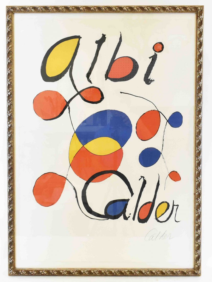 ALEXANDER CALDER, (American, 1898-1976): Albi Calder, 1971, lithograph in colors, numbered 57 of 100, 35 by 26 in.
