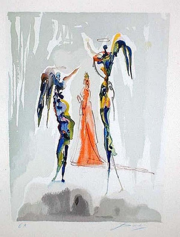 SALVADOR DALI (Spanish. 1904-1989): SALVADOR DALI (Spanish. 1904-1989) "Paradise". Signed artist's proof in blue pencil l/r. Verso bears Albert Field signature in pencil and accompanied by a letter from Mr. Field authenticating the prin