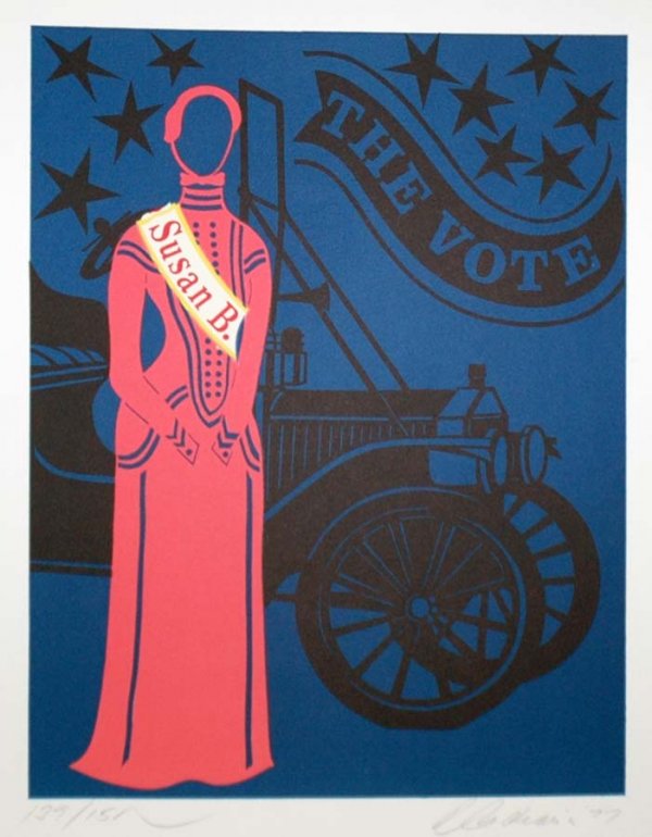 ROBERT INDIANA (American. Born 1928): ROBERT INDIANA (American. Born 1928) "Susan B." Signed, dated '77 and #139/150 in the lower margin. Lithograph. Image measuring 17 3/4" by 13 7/8". Sheet measuring 23 1/2" by 19 1/4". Unframed. (Cond: